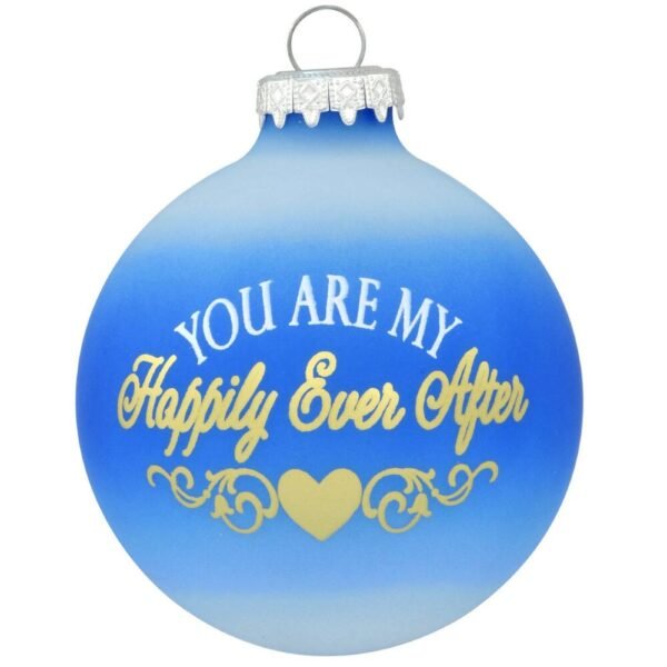 Personalized Happily Ever After Glass Ornament - Image 2