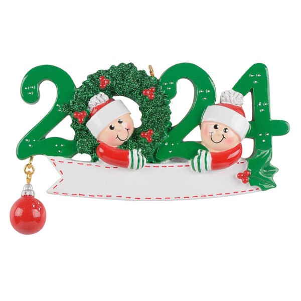 Personalized 2024 Dated Couple Ornament - Image 2