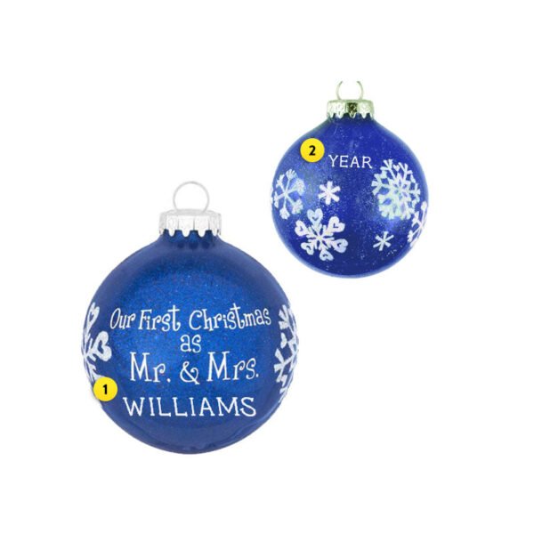 Personalized Our First Christmas as Mr. & Mrs. Ornament - Image 2