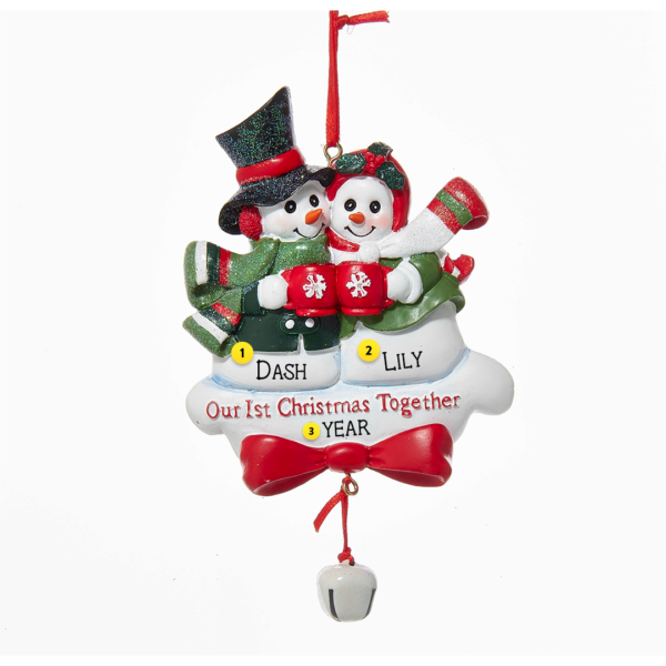 Personalized Our 1st Christmas Together Snowman Ornament - Image 2