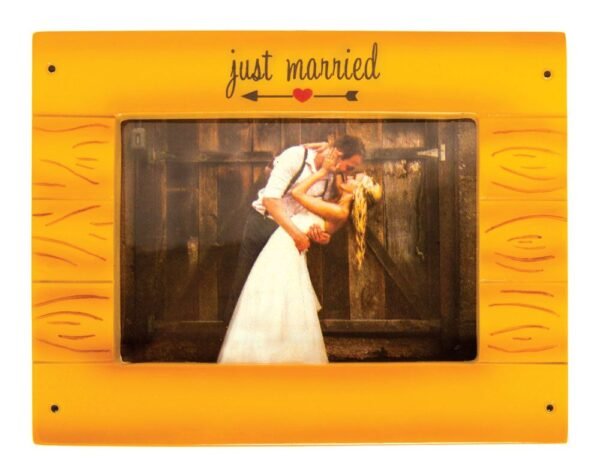 Personalized Rustic Wedding Photo Frame Ornament - Image 3