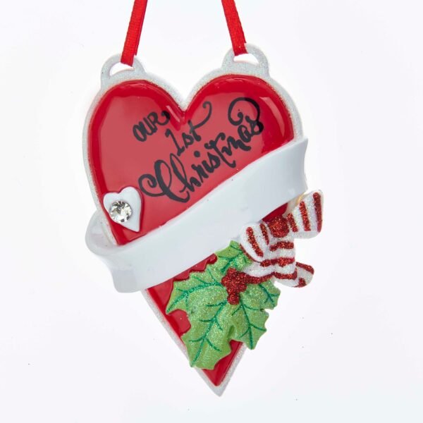 Personalized Our First Christmas Heart Ornament - Image 2