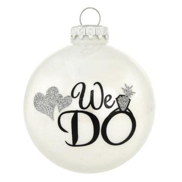 Personalized We Do Wedding Glass Bulb Ornament - Image 2