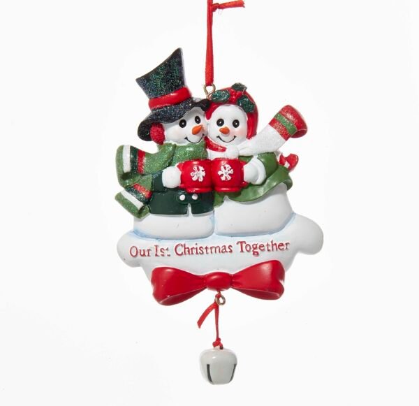 Personalized Our 1st Christmas Together Snowman Ornament - Image 3