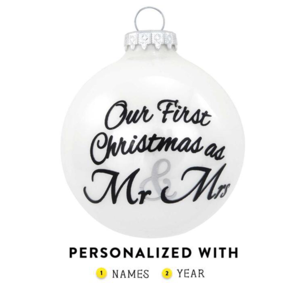 Personalized Our First Christmas as Mr. & Mrs. Ornament - Image 2